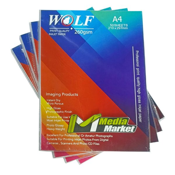 فتو گلاسه 260 گرم A4 برند WOLF