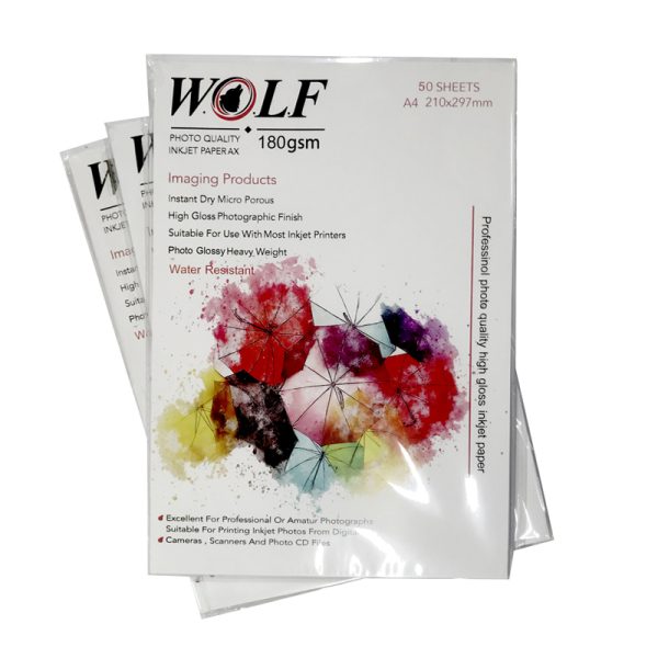 فتو گلاسه 180 گرم A4 برند WOLF