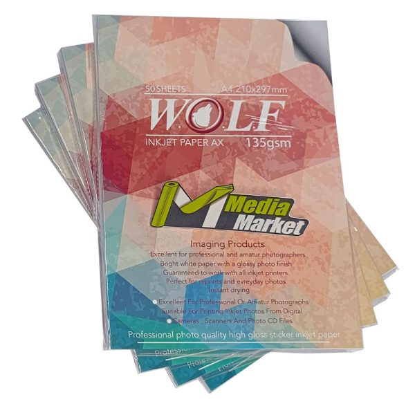 فتو گلاسه 135 گرم _ پشت چسب _A3 برند WOLF